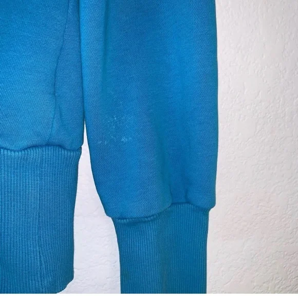 ADIDAS HOODIE SWEATSHIRT BLUE PINK LOGO KIDS LONG SLEEVE POUCH POCKET - Picture 6 of 6